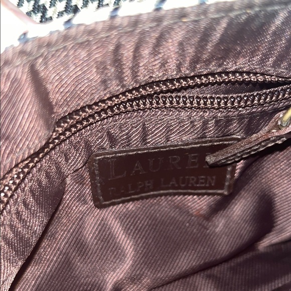 Ralph Lauren Houndstooth Shoulder Bag in Brown and Black - Picture 3 of 5